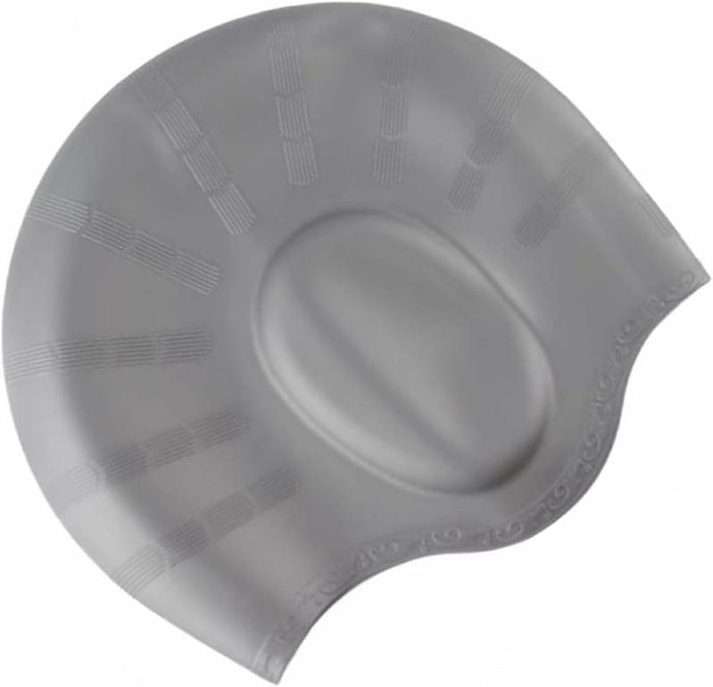 Căști de înot | Căciuli de înot unisex cu protecție 3D pentru urechi, căciuli de înot din silicon flexibil și durabil, căciulă de înot Hydroshield Pro din silicon – potrivire universală pentru bărbați și femei (Gri) Căști de înot Căști de înot