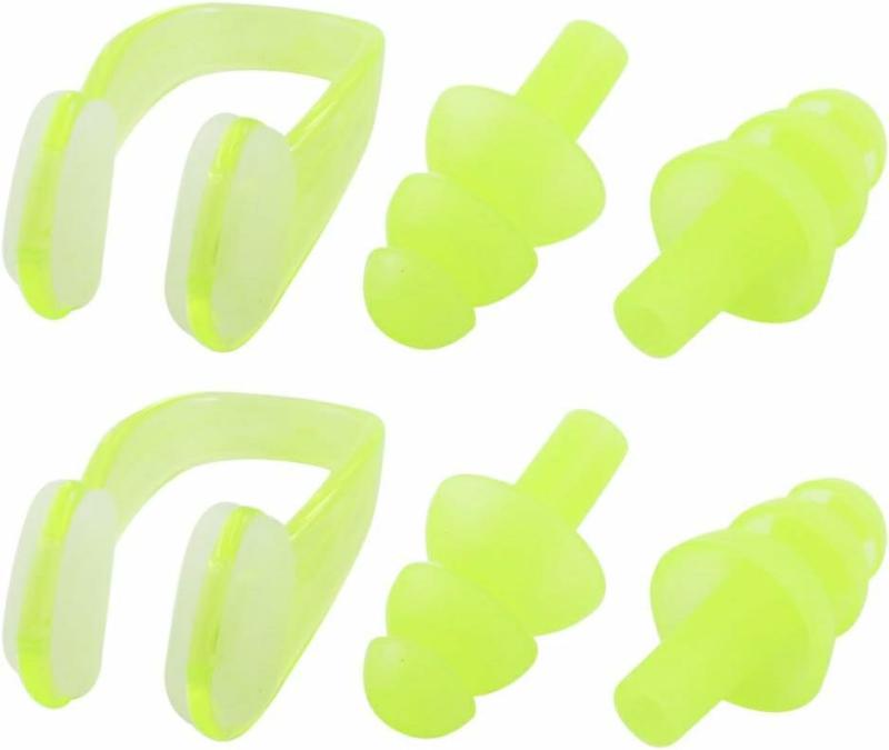 Căști de ureche | Căști de înot din silicon cu clip de închidere și carcasă de depozitare, 2 bucăți, galben-verde (Id: 1C9 Fd1 1Ef 4Eb 507) Căști de ureche Căști de ureche