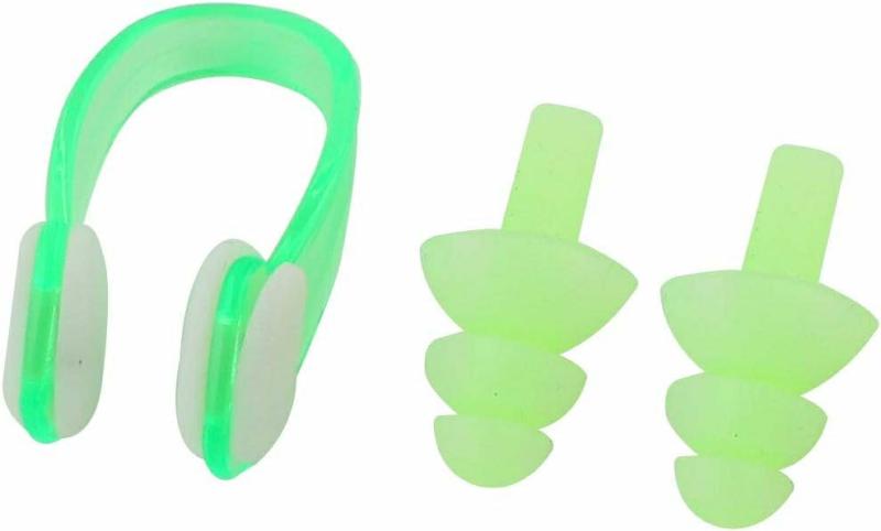 Căști de ureche | Set de dopuri de urechi din silicon verde cu clips din plastic pentru înot (Id: D1B D5F A21 F0B 1Dd, Mic) Căști de ureche Căști de ureche