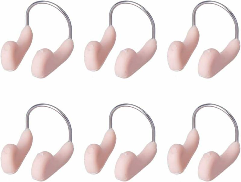 Cleme pentru nas | 6Pcs Dopuri pentru Nas pentru Înot pentru Adulți, Clipsuri din Silicon pentru Nas, Clipsuri pentru Nas Durabile de Culoare Piele, Clipsuri Portabile pentru Nas, Clipsuri de Protecție pentru Nas, Anti-Cădere pentru Copii, Piscină. Cleme pentru nas Cleme pentru nas