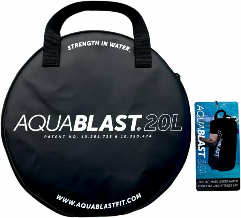 Genți pentru echipamente | Aquablast Sac de Fitness și Pumni Portabil pentru Bazine, pentru un Antrenament Complet, cu Impact Scăzut, Folosind Rezistența la Apă și Greutate; Se Montează în 30 de Secunde și Poate Fi Luat Oriunde. Genți pentru echipamente Genți pentru echipamente