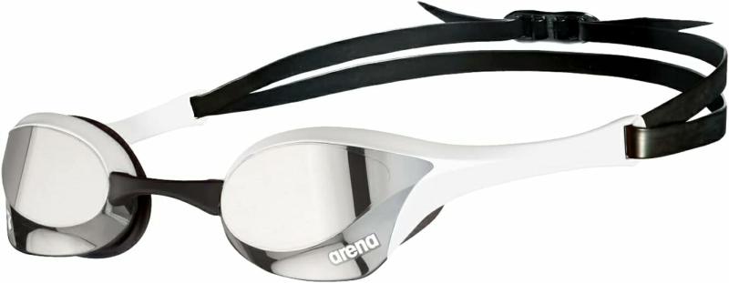 Ochelari de protecție | Ochelari de înot unisex Cobra Ultra Swipe pentru curse, pentru bărbați, cu tehnologie anti-aburire, curea dublă, lentile cu oglindă/ fără oglindă. Ochelari de protecție alb